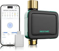 RESTMO Brass Inlet & Outlet Smart Sprinkler Hose Timer with Flow Meter, Water Timer for Garden Hose with APP Remote Control (2.4GHz WiFi Connection), Automatic Drip Irrigation System for Lawn, Yard