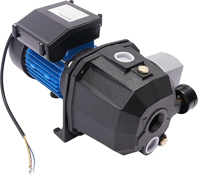 1HP Shallow Well Pump 110V Water Pump Automatic Pressure Switch IP44 Waterproof Well Depth Up to 82Ft Versatile Water Pump for Farm Garden (1HP)