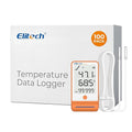 Elitech 100Pack GSP-6 Bluetooth Data Logger Temperature Humidity for Refrigerator with Shadow Data 100000 Points Export PDF/CSV Report, Pharmacy Vaccine DDL Certificate, MAX MIN with Dual Probe