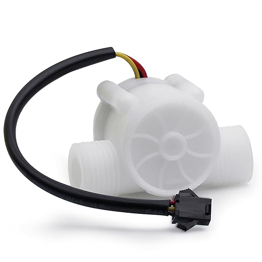 DIGITEN FL408G G1/2 Inch Water Flow Meter with BSP Thread Hall Sensor Switch, Food Grade Flow Meter Counter for 1-30L/min, White Color