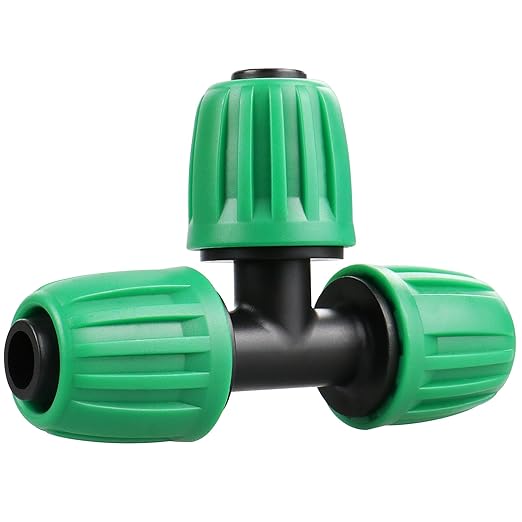 Gardrip Drip Irrigation 1/2" Tee Fittings：1/2 Inch Drip Line Lock Barbed Tee Connectors for Drip Irrigation Tubing (1/2" ID x 0.640" OD) Anti-Drop Three Way Drip Irrigation Parts (12 Pieces)