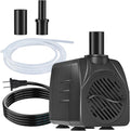 SongLong 200GPH (750L/H) 6ft Power Cord Submersible Pump, Water Fountain Pump with 5.3ft Lift for Fountains, Ponds, Aquariums & Hydroponics