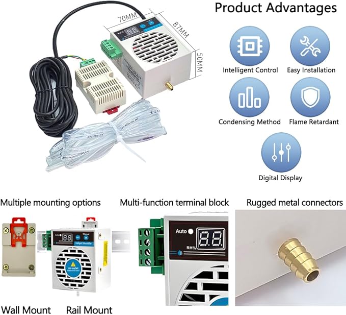 Mini Dehumidifier for Confined Space Electric Box/Storage Cabinet/Closet/Safes/Grow Tent