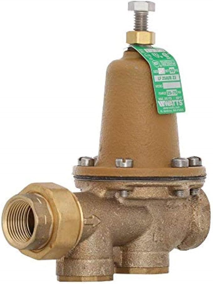 Watts LF25AUB-Z3 Water Pressure Reducing Valve NPT Female Union x NPT Female, Polymer Seat, 3/4 Inch