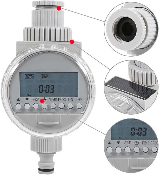 Solar Power Irrigation Timer for Garden Lawn Greenhouse Drip System Automatic Watering Controller Programmable Sprinkler Standard Hose Faucets