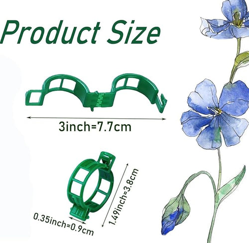 100 Pcs Plant Support Clips, Tomato Clips for String Trellis, Reusable Garden Clips for Climbing Plants, Vine Clips for Stems and Trellis Netting, Plastic Plant Clip for Garden Supplies (Green)