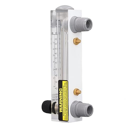 AUNMAS Water Meter Panel Type Flowmeter, 1/2in Male Thread and 1/4in Female Thread Djustable Knob Panel Mount Type Flowmeter for PVC Pipe, 0.2-2.0GPM 1-7LPM