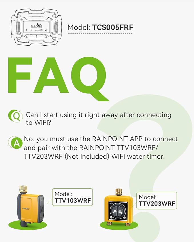 RAINPOINT WiFi Soil Moisture Sensor - Must be Used with TTV103WRF or TTV203WRF WiFi Water Timer and TWG004WRF WiFi Hub