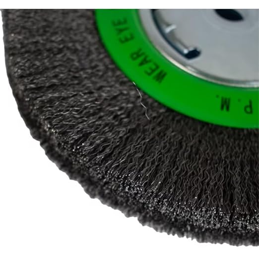 Forney 72751 Wire Bench Wheel Brush, Narrow Face Fine Crimped with 1/2-Inch and 5/8-Inch Arbor, 6-Inch-by-.008-Inch