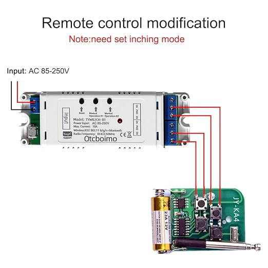 WiFi Smart AC Motor Switch, Remote Control for Single-Phase Motor Forward & Reverse, Dry Contact Passive Output Switch Compatible with Alexa and Google Home