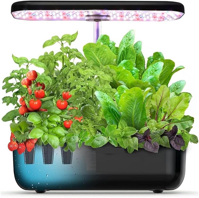 Hydroponics Growing System, 12 Pods Indoor Herb Garden with Grow Light, Smart Garden Germination Kit, Automatic Timer & Height Adjustable, for Home Kitchen Gardening White (White)