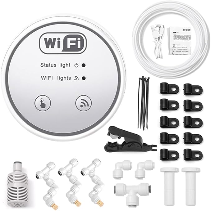 WiFi Gardening Water Timer Cellphone APP Control Garden Automatic Watering Device Balcony Irrigation Controller (3 nozzles Set)