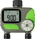 Sprinkler Timer, Watering Timer for Garden Hose, 2 Outlets Programmable Hose Timers with Rain Delay, Outdoor Soaker Auto & Manual Drip Irrigation Controller System for Lawn Yard Greenhouse