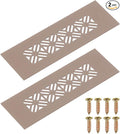 uxcell 2Pcs Aluminum Alloy Air Vents, 150 x 50mm / 5.9 x 2" Rectangle Louvered Ventilation Grille Cover with Mounting Screws for Door Cabinet Wardrobe, Brown