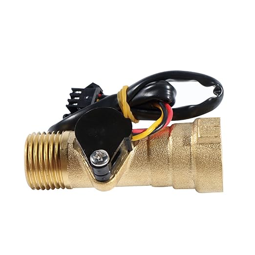 G1/2" Water Flow Sensor Thread Male to Female Brass Switch Hall Effect Liquid Flowmeter Fluidmeter Counter BSP 1-30L/Min（66 mm in Total Length）