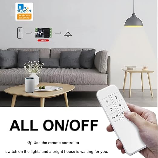 Ewelink WiFi Wireless Smart Relay Module USB 5v 1 Channel Inching Selflock 7V-48V Remote ON Off Power Switch for Access Control, Garage Door,Home Automation, Compatible with Alexa Google Home