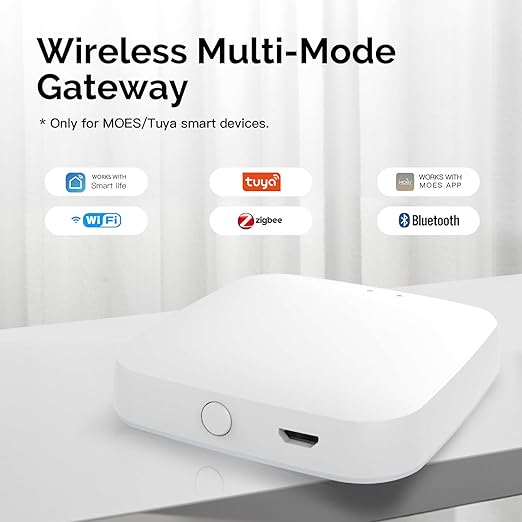 MOES ZigBee & Bluetooth & Mesh Gateway, Tuya Wireless Smart Home Bridge Hub, Only Support Tuya Smart Device Work with Smart Life/MOES App