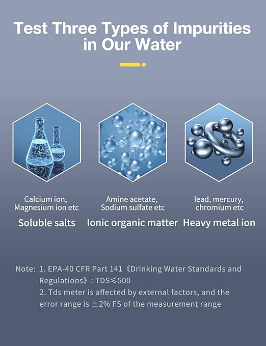 Tds Meter Digital Water Tester - Affordable & Reliable Water Testing Kits for Drinking Water - 0-9990ppm - 1s Get Accurate Reasult for Home, Well, Tap Water Quality Test and More!