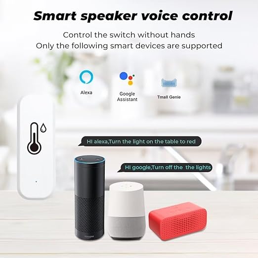 WiFi & Bluetooth Temperature and Humidity Monitor Sensor,No Hub Required,Compatible with Alexa and Google Home,for Room,Greenhouses Accessories,Garages,Office 3Pack(No Include Battery)