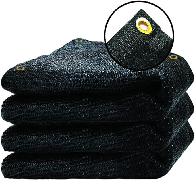 90% Black Shade Cloth, 10X15Ft Garden Sun Shade for Plant Cover, Outdoor Shade Netting with Grommets, Sunblock Mesh Tarp for Patio, Greenhouse, Pergola, Potted Plant, Chicken Coop