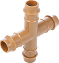 Boao 20 Packs 1/2 Inch Drip Irrigation Fittings Connectors Barbed Connector Plastics Drip Irrigation Barbed Hose Connector 17 mm Diameter(4 Way)