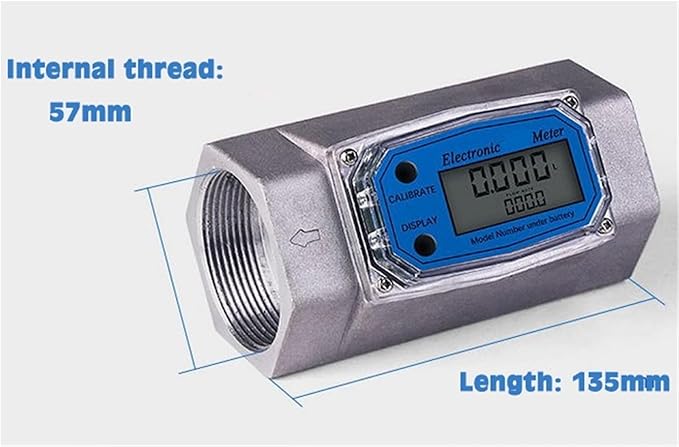 Digital Flow Meter LCD Indicator Sensor Counter Water Flowmeter Gauge(2 inch)