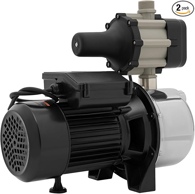 1.5HP Shallow Well Pump with Automatic Controller 115V, 1200GPHFlow, 157ft Lift for Garden Lawn Irrigation, Sprinkler Boosting & Water Transfer
