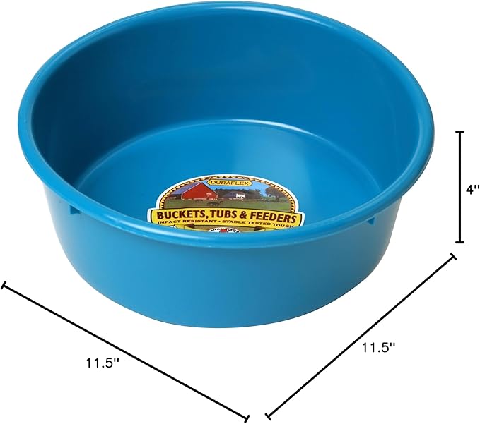 Little Giant® Plastic Utility Pan | Feed Pan | Durable & Versatile Livestock Feeding Bucket | Made in USA | 5 Quart | Teal