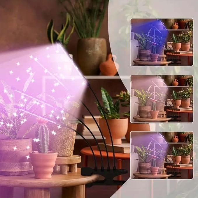 Grow Lights for Indoor Plants 2 Heads Full Spectrum, Flexible Gooseneck Clip On Plant Light 40 LEDs, 3/9/12H Auto Timer 3 Modes 10 Brightness Levels for Seed Starting, Flowers & Vegetables