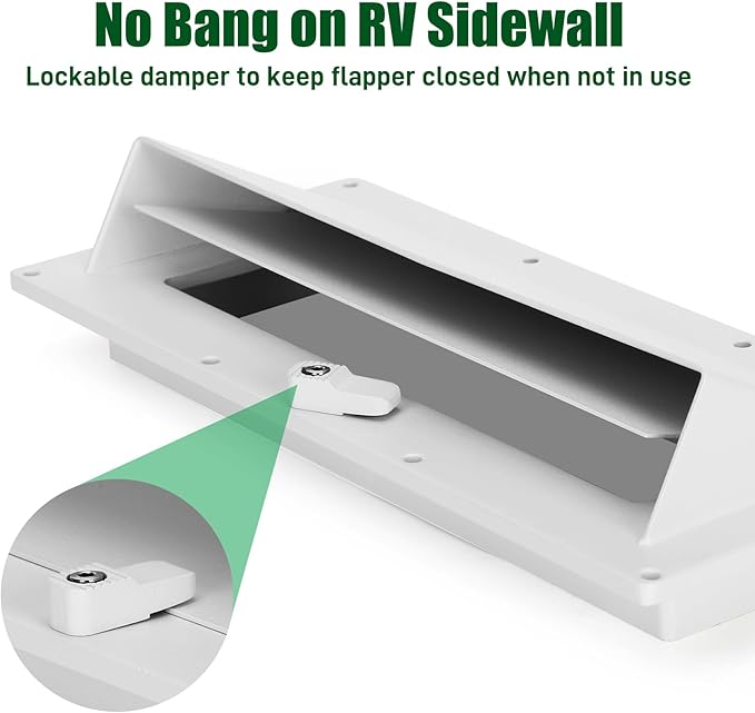 Aluminum RV Stove Vent Cover, Adjustable Depth without Cutting, Butyl Tape, Kitchen Exterior Vent Cover,Camper Range Hood Replacement,Comes with Necessary Accessories for Installation
