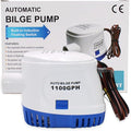 1100GPH 12V Auto Bilge Pump, Marine Automatic Bilge Pump Built-in Float Switch, Suitable for Boats, Yacht, Pools