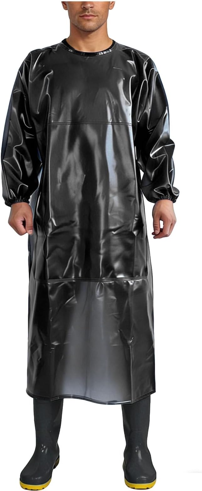 SUJAN Apron with Sleeves Splash Suit Waterproof Smock Chemical Resistant Safety Aprons Coverall