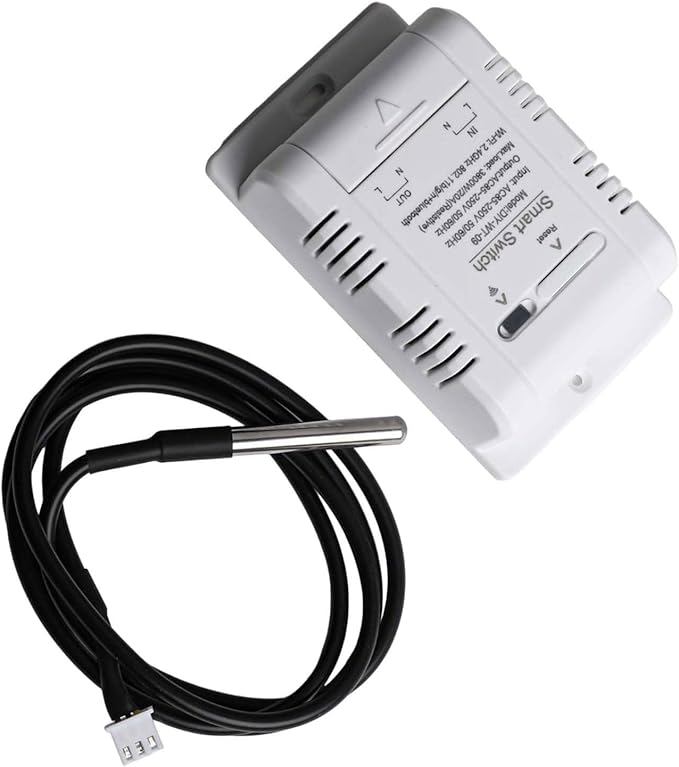 Temperature and Humidity Smart Switch for eWeLink - 20A Load Capacity (3800W), ABS Housing, -20°C to 80°C Operating Range, Scheduling & Data Logging (A)
