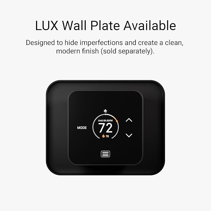 Lux TQ1 Smart Thermostat for Home, Programmable WiFi with Matter Protocol for Temperature Control, C-Wire or Power Bridge Required - Works with Apple Home and Google Home - termostato inteligente wifi