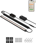GLOWRIUM Smart Grow Lights for Indoor Plants with APP, Full Spectrum Grow Lights for Seed Starting, G6 Plant Light Strip with auto Timer, 3 Angle dimming Levels for Plant Shelf, 2-Pack (Black, 16W)
