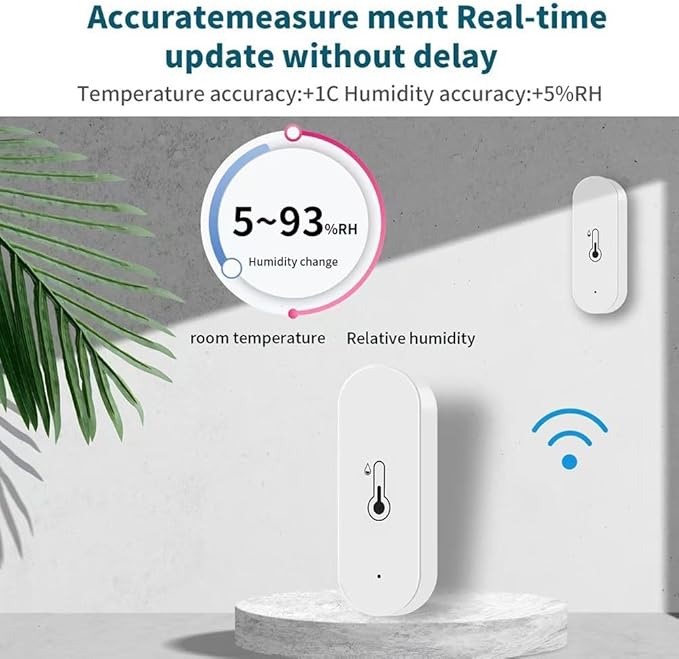 For Cozylife WIFI Indoor Temperature And Humidity Sensor With App Controlled Alerts And Wireless Connectivity