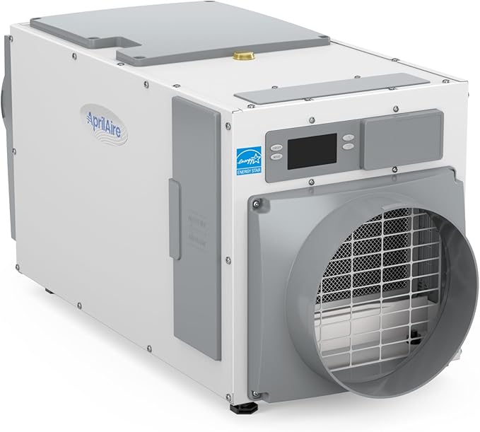 AprilAire E100 Pro 100-Pint Whole-House Dehumidifier + Model 76 Wall Mount Control, Commercial-Grade Dehumidifier for Basement, Crawlspace, or Whole House up to 5,500 sq. ft.