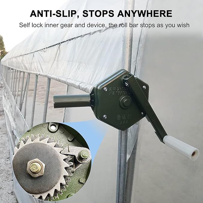 UYGALAXY Greenhouse Sidewall Manual Film Roll up Hand Crank Winch for Greenhouse Ventilation ﻿Agricultural
