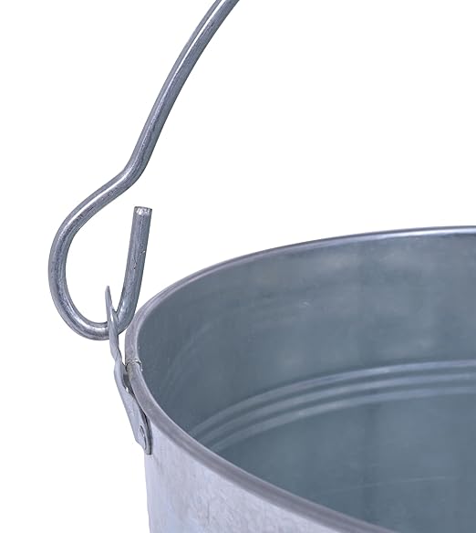 Vestil BKT-GAL-500 Galvanized Steel Bucket, 10-3/4" Depth, 5 gallon, 44 pound Capacity