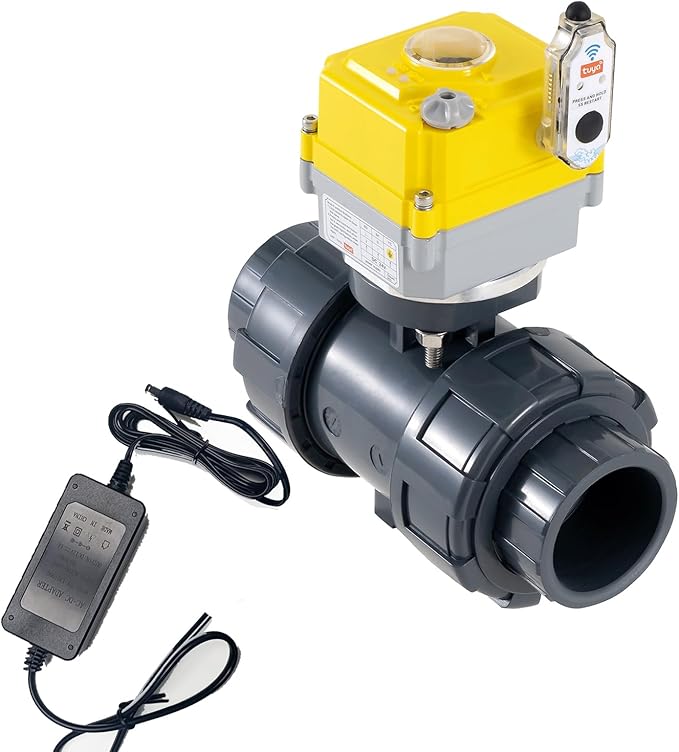 Smart WiFi Water Valve - 2.0-inch Electric Ball Valve with DC24V Actuator/AC110V-230V Power Adapter, TUYA-APP Control, Timed Automatic Shutdown of Home/Industrial Pipes