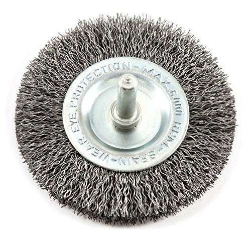 Forney 72254 Wire Wheel Brush, Coarse Crimped with 1/4" Round Shank, 3"