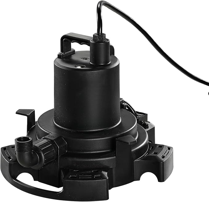 VEVOR Automatic Pool Cover Pump, 1/2 HP 1600 GPH, 120V Submersible Swimming Pool Cover Pump with 25 ft Power Cord, 25 ft Max Head Lift, Water Removal and Transfer Pump, for Pool Draining Hot Tubs