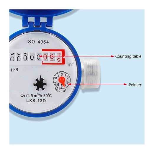 Male Thread Water Flow Sensor Smart Water Meter Mechanical Rotary Wing E-Type Digital Display Pointer Counter Cold Water Meter Measuring Tools