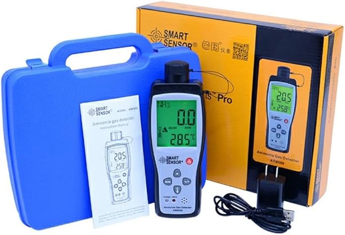 Portable Ammonia Gas Detector 0~100ppm LCD Backlight Rechargeable Li-Battery Powered Sensitive Alarm Digital NH3 Gas Concentration Monitor Tester Meter