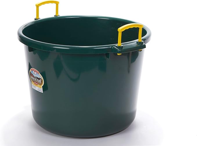 Little Giant® Plastic Muck Tub | Durable & Versatile Utility Bucket with Handles | Muck Bucket | Durable Handles | 70 Quart | Green