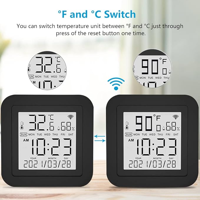 eMylo USB Smart WiFi IR Remote Control, Universal IR Blaster with Temperature Humidity Sensor, Tuya Indoor Hygrometer Thermometer, App Control, Compatible with Alexa Echo for AC TV DVD