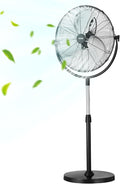 VEVOR Industrial Pedestal Fan, 20 Inch Standing Fan with 46.9 to 59.6 Inches Adjustable Height, Floor Fans with 3 Adjustable Speeds, High Power Room Fans for Office, Black