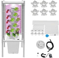 Hydroponic Growing Kit, 6 Layer 30 Planting Point Hydroponic Grow Tower with 4 LED Lamps, Vertical Tower Planter Germination Kit, Hydroponics Growing System for Garden, Office, Balcony (White)