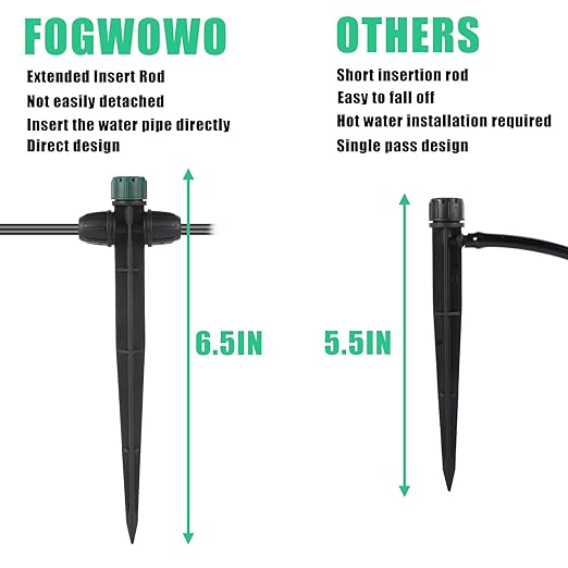 Drip Irrigation Emitters for 1/4" Tubing,Adjustable 360 Degree Automatic Irrigation Dripper on 6.5" Arrow Stake for Garden Irrigation System(30Pcs Irrigation Drippers)