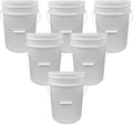 ePackageSupply 5 Gallon Bucket - Food Grade Bucket, Metal Handle Grip, BPA-Free, Heavy-Duty 90 Mil HDPE Plastic Pail, Stackable Utility Container, Made in USA, Lid Not Included, Translucent, 6 Packs